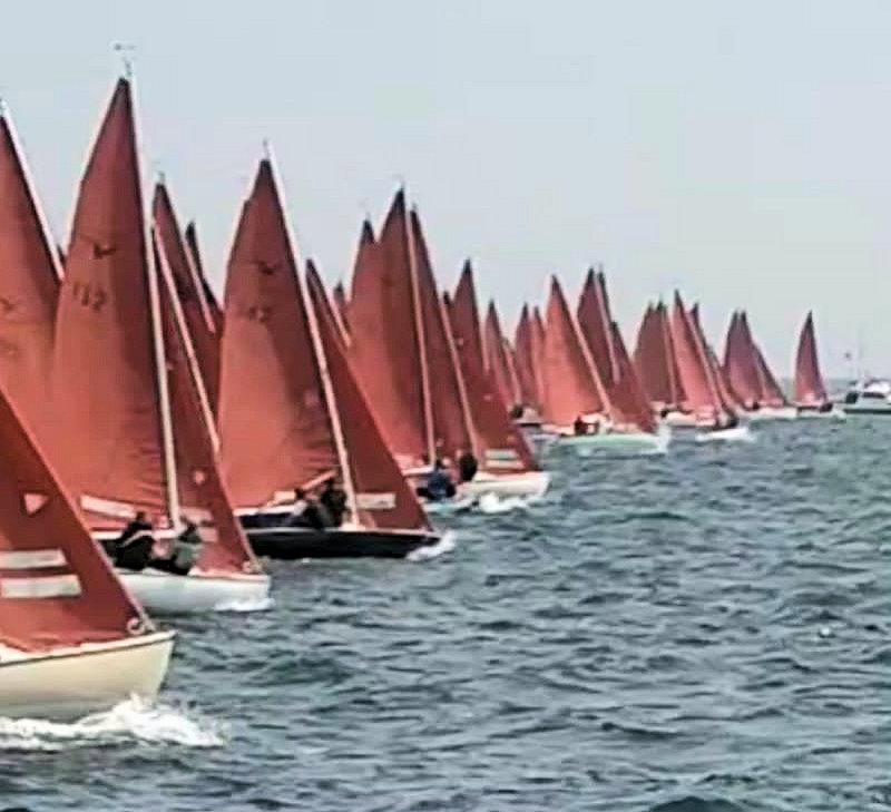 Squib Nationals at Weymouth Day 4 - the start line of race 6 photo copyright Peter Aitken taken at Weymouth Sailing Club and featuring the Squib class