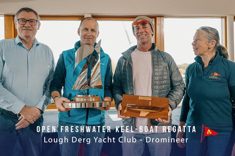 Commodore Declan Mulcahy, Ian Travers, Keith O'Riordan of Outlaw and Anne Barrington Squib Captain in Lough Derg - Irish Squib Inland Championships at Lough Derg - photo © Josh St John