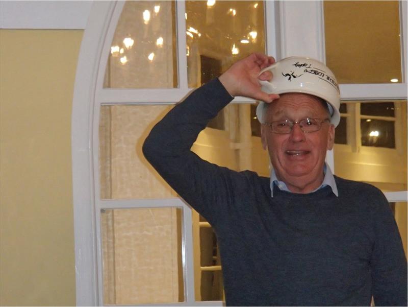 Bryan Riley receiving the Potty Trophy at the 2024 Squib Broadland Regatta - photo © Chris Jordan