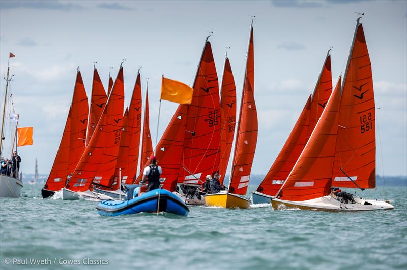 Cowes Classics Regatta 2025 Day 2 - Squib start photo copyright Paul Wyeth / www.pwpictures.com taken at Royal London Yacht Club and featuring the Squib class