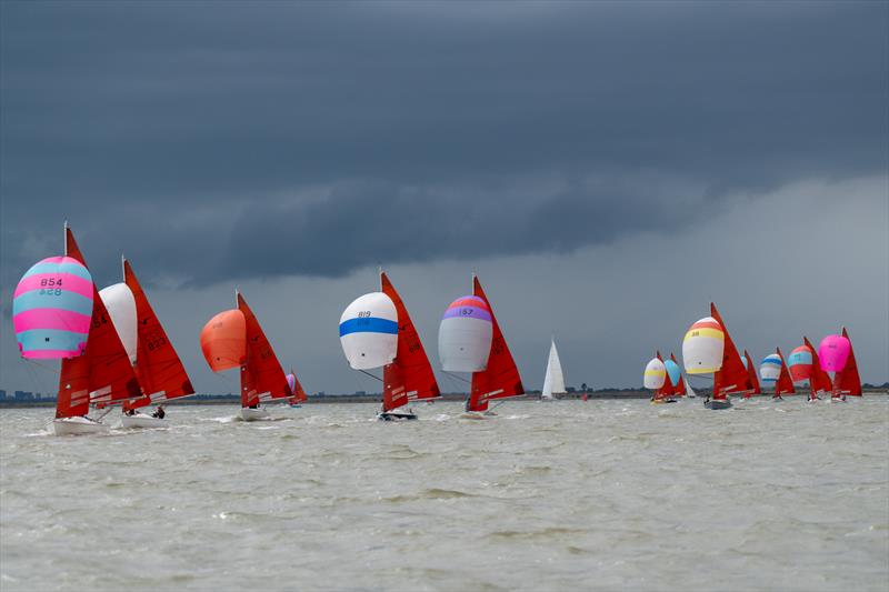 The Squibs, the largest fleet in Burnham Week 2025 photo copyright Petru Balau Sports Photography / sports.hub47.com taken at Royal Corinthian Yacht Club and featuring the Squib class