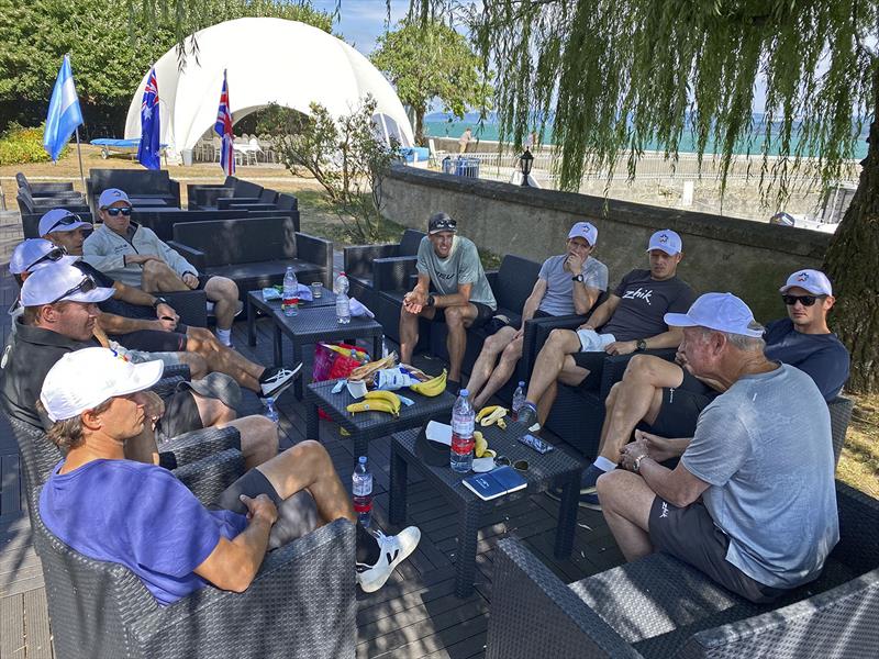 SSL Gold Cup Team AUS meeting before heading back out for the afternoon. - photo © John Curnow