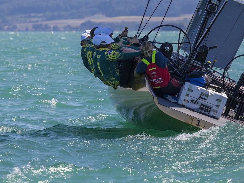 All in for the drop hike photo copyright John Curnow taken at Cercle de la Voile de Grandson and featuring the SSL47 class