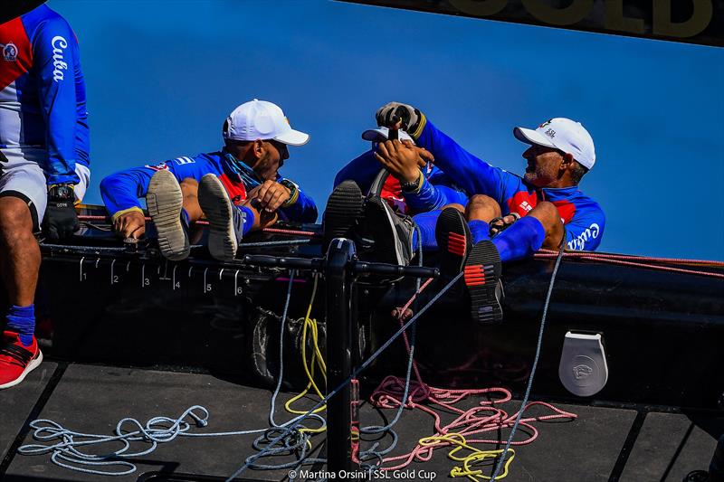 SSL Gold Cup 1/32 Finals Day 1 - SSL Team Cuba photo copyright Martina Orsini / SSL Gold Cup taken at Real Federación Canaria de Vela and featuring the SSL47 class