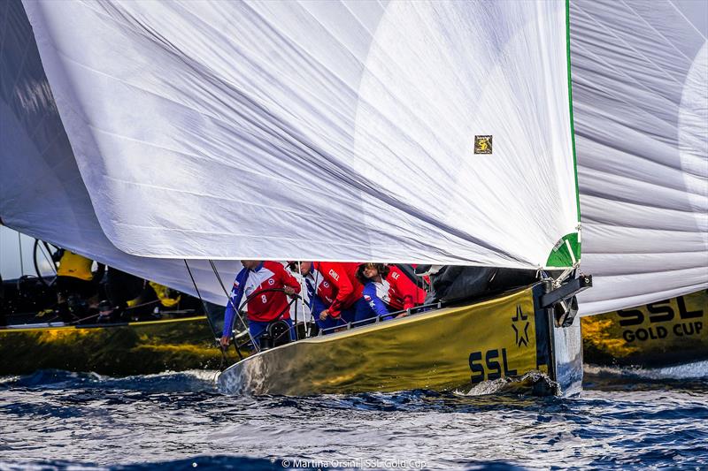 SSL Team Chile approach the leeward mark on SSL Gold Cup 1/16 Finals Day 3 - photo © Martina Orsini / SSL Gold Cup