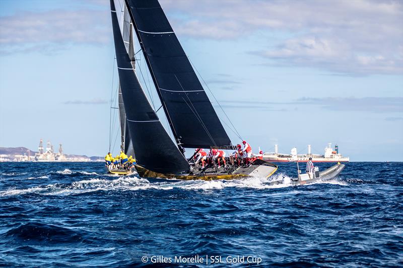 SSL Gold Cup 1/8 Finals Fleet 2, Race 4 - SSL Team Brazil and SSL Team Tahiti tacking duel - photo © Gilles Morelle / SSL Gold Cup