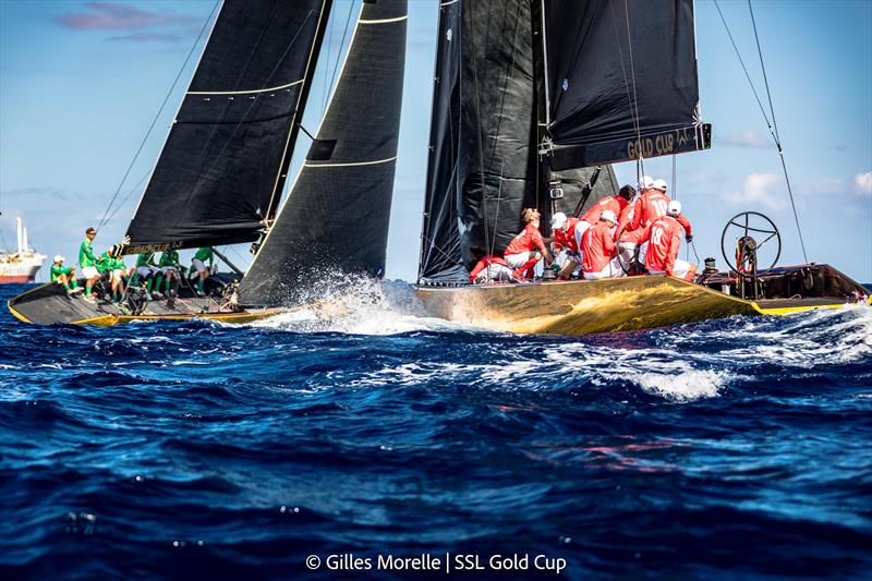 SSL Gold Cup 1/8 Finals Fleet 3, Race 4 - SSL Team South Africa ahead of SSL Team Switzerland photo copyright Gilles Morelle / SSL Gold Cup taken at Real Federación Canaria de Vela and featuring the SSL47 class