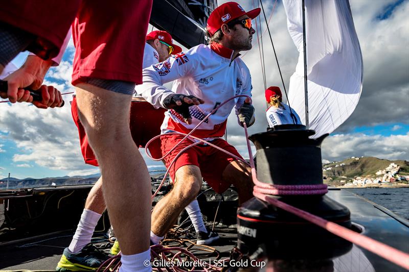 SSL Gold Cup 1/4 Finals Day 1: SSL Team Great Britain photo copyright Gillles Morelle / SSL Gold Cup taken at Real Federación Canaria de Vela and featuring the SSL47 class