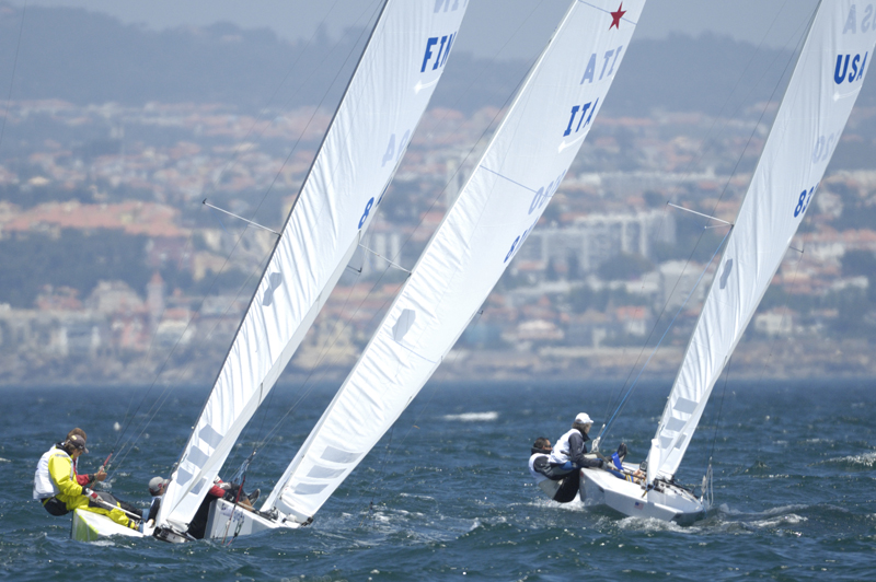 Racing on day 3 of the ISAF World Sailing Championships in Cascais, Portugal photo copyright Steve Arkley / www.sailshots.co.uk taken at  and featuring the Star class