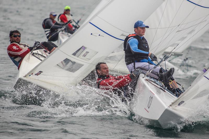 Windward mark rounding during the Star Eastern Hemisphere Championship 2018 photo copyright Y.C.A. / Andrea Falcon taken at Yacht Club Adriaco and featuring the Star class