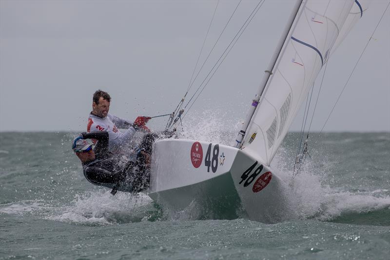 Defending Bacardi Cup holders Mateusz Kusznierewicz/Bruno Prada (POL) win race 1 on day 1 of the 94th Bacardi Cup on Biscayne Bay photo copyright Matias Capizzano taken at Biscayne Bay Yacht Club and featuring the Star class