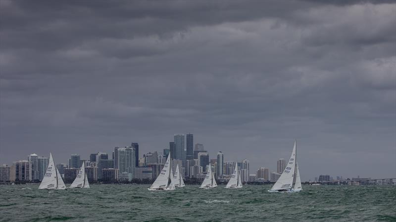 Racing against the impressive Miami skyline on day 1 of the 94th Bacardi Cup on Biscayne Bay - photo © Matias Capizzano