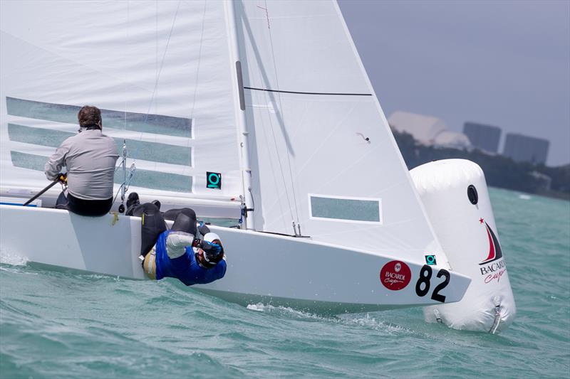 George Szabo/Guy Avellon (USA) wrap up with a third in race 2 on day 2 of the 94th Bacardi Cup on Biscayne Bay photo copyright Matias Capizzano taken at Biscayne Bay Yacht Club and featuring the Star class