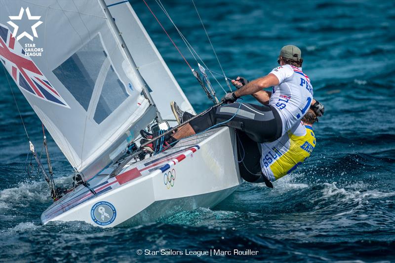 Bow: 01 GBR 8458 / Skipper: Iain Percy GBR / Crew: Anders Ekstrom SWE - 2018 Star Sailors League Finals photo copyright Marc Rouiller taken at Nassau Yacht Club and featuring the Star class