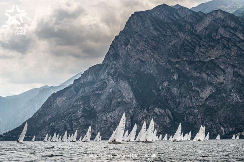 2019 Star European Championships and Star Sailors League Breeze Grand Slam fleet photo copyright Marc Rouiller taken at Fraglia Vela Riva and featuring the Star class