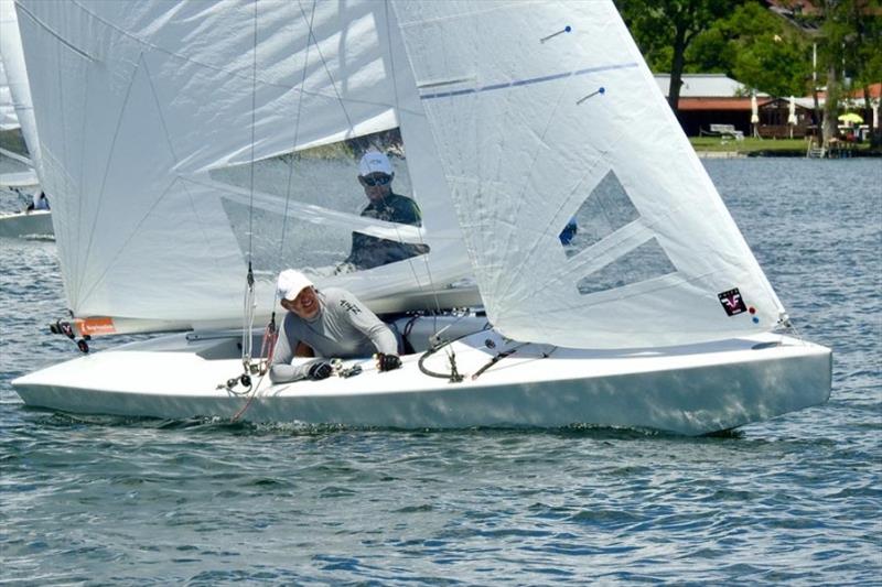 Philipp Kasüske and Michael Schulz (front/Berlin) finished sixth at the IDM. After the Finn's Olympic elimination, the strong men are pushing into the star. - photo © IDM at DTYC