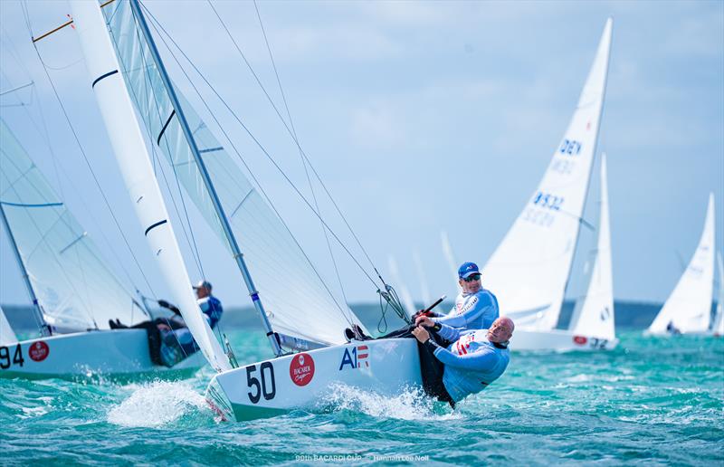 Rolex US Sailing Yachtsman of the Year Paul Cayard and Frithjof Kleen win the kickoff race on day 1 of the 99th Bacardi Cup photo copyright Hannah Lee Noll taken at Coral Reef Yacht Club and featuring the Star class