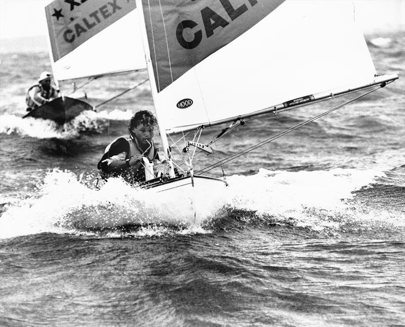 Nathan Handley leading Dan Slater at the Auckland West Match racing Trials, Murray's Bay 1990- Des Townson, A sailing legacy  photo copyright Glendowie BC taken at  and featuring the Starling class