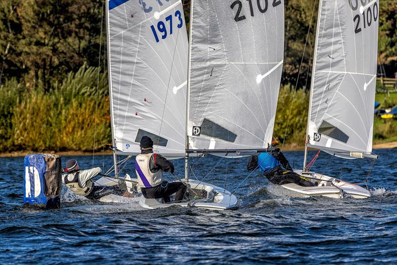 Leeward mark at the Noble Marine Streaker Nationals at Staunton Harold day 2 photo copyright Paul Williamson taken at Staunton Harold Sailing Club and featuring the Streaker class