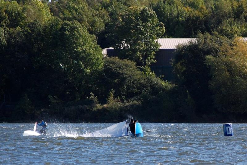 Plenty of spills at the Noble Marine Streaker Nationals at Staunton Harold day 2 photo copyright Nick Threadgill taken at Staunton Harold Sailing Club and featuring the Streaker class