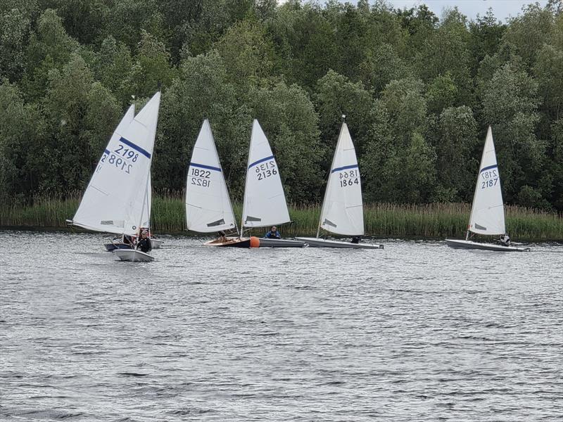 Alan Bishop leading the pack during the Hykeham Streaker Open photo copyright Michael Robson taken at Hykeham Sailing Club and featuring the Streaker class