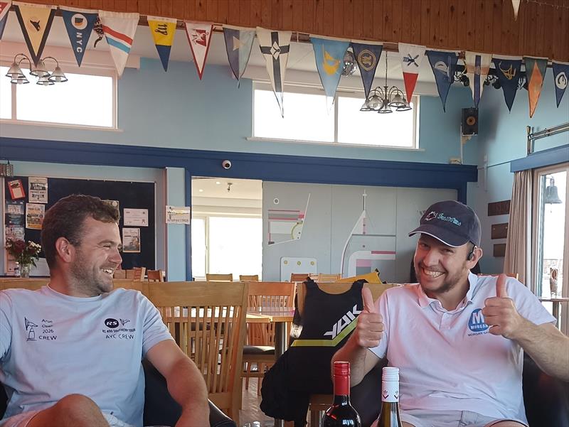 Ian Morgan celebrates his win with Mark Nicholls at the Arun YC Streaker Open - photo © Neil Firth