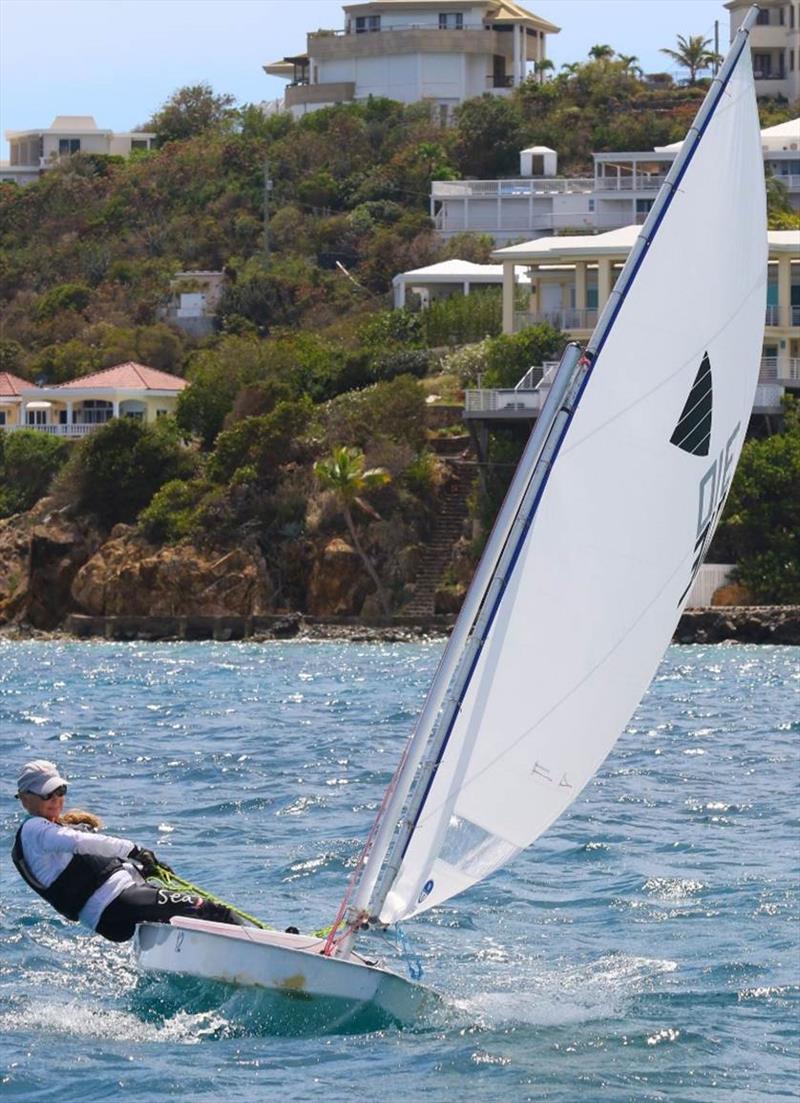 St. Croix's Joyce Campbell sailing in today's Sunfish clinic on day 1 of the 52nd St. Thomas International Regatta photo copyright STIR / www.ingridabery.com taken at St. Thomas Yacht Club and featuring the Sunfish class