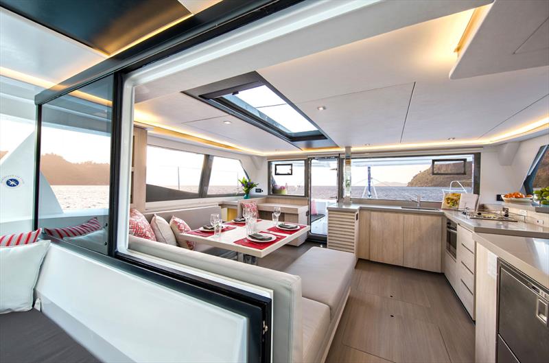 Sunsail 454 catamaran: The Salon - photo © Sunsail