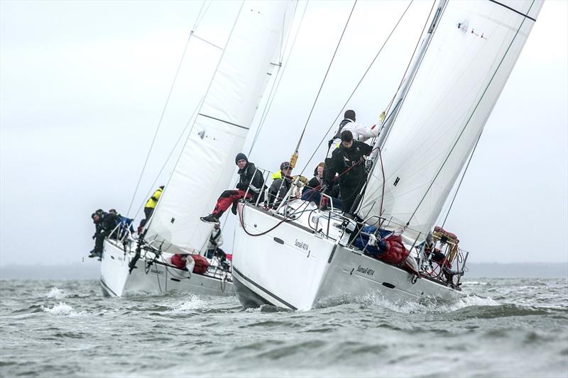 Exeter White during the BUCS / BUSA Yachting Championships 2018 photo copyright Harry Bowerman Photography / harrybowerman.shootproof.com taken at Portsmouth Harbour Yacht Club and featuring the Sunsail F40 class