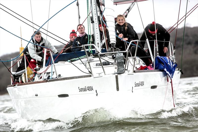 Solent Black during the BUCS / BUSA Yachting Championships 2018 photo copyright Harry Bowerman Photography / harrybowerman.shootproof.com taken at Portsmouth Harbour Yacht Club and featuring the Sunsail F40 class