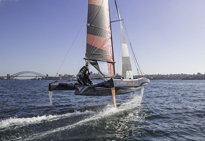 The SuperFoiler on Sydney Harbour photo copyright John Curnow taken at  and featuring the Superfoiler class