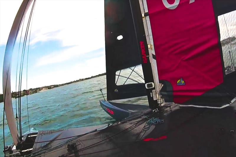 Superfoiler on Sydney harbour around the end of November, 2017, just seconds before the pitchpole photo copyright Superfoiler taken at  and featuring the Superfoiler class