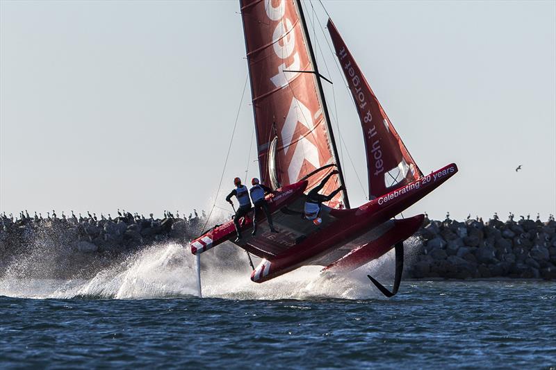 Up, up and away all right! photo copyright Andrea Francolini taken at  and featuring the Superfoiler class