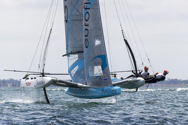 Euroflex - 2018 Superfoiler Grand Prix, Geelong - 9 February 2018 photo copyright Andrea Francolini taken at Royal Geelong Yacht Club and featuring the Superfoiler class