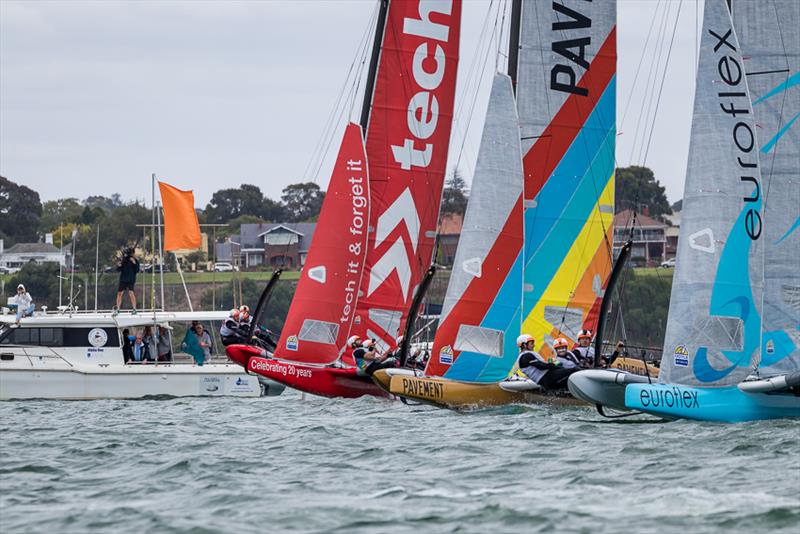 Racing this time! photo copyright Adam Snow taken at Royal Geelong Yacht Club and featuring the Superfoiler class