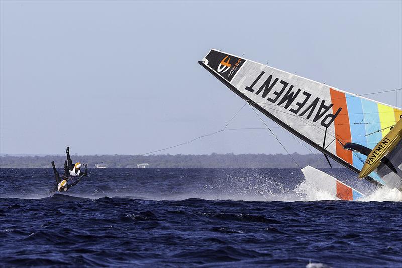 Part Four of Pavement going down the mine - 37.5 knots to zero very smartly! photo copyright Andrea Francolini taken at Geographe Bay Yacht Club and featuring the Superfoiler class