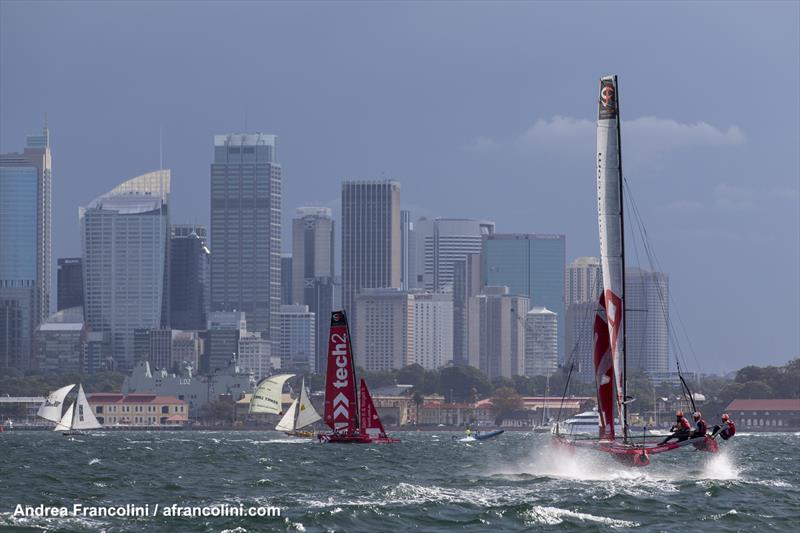 iD intranet coming down the Harbour as tech2 looks on, and the classics go by.... - photo © Andrea Francolini