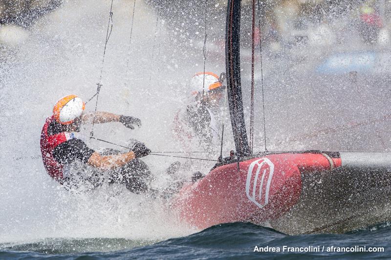 Hard day at the office for iD intranet photo copyright Andrea Francolini taken at Woollahra Sailing Club and featuring the Superfoiler class