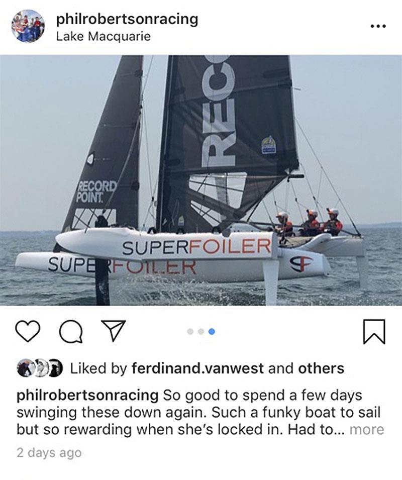 'New' SuperFoiler, 'old' sails... - photo © Instagram