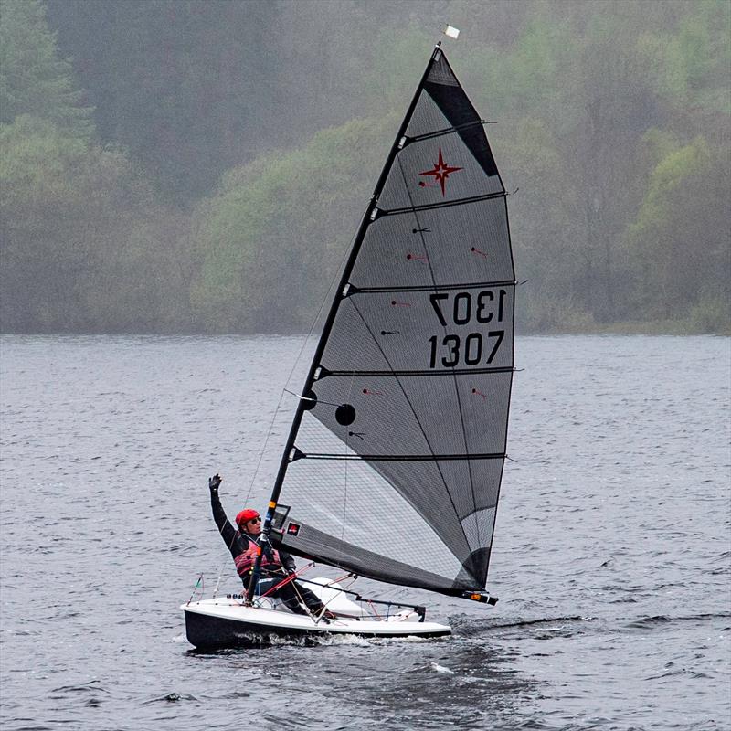 Victory wave during the King Charles III Cup at Merthyr Tydfil Sailing Club photo copyright Alan Cridge taken at Merthyr Tydfil Sailing Club and featuring the Supernova class