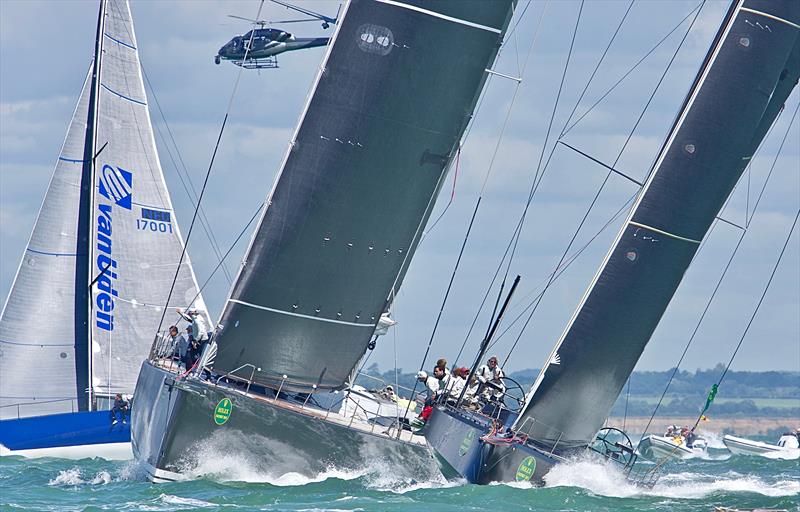 Magnificent conditions for the start of the 2017 Rolex Fastnet Race photo copyright Tom Hicks / www.solentaction.com taken at Royal Ocean Racing Club and featuring the Superyacht class