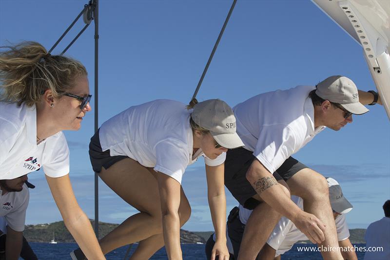 On board the 112ft German Frers designed sloop Spiip  - Superyacht Challenge Antigua 2018 - photo © Claire Matches / www.clairematches.com