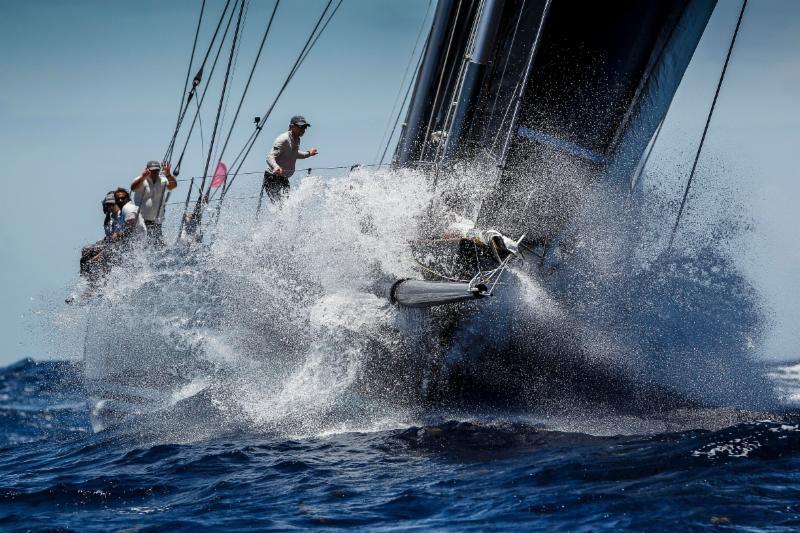 Celebrating his birthday out on the race course, Peter Harrison's superyacht Sojana took a win on the first day of Antigua Sailing Week photo copyright Paul Wyeth / pwpictures.com taken at Antigua Yacht Club and featuring the Superyacht class