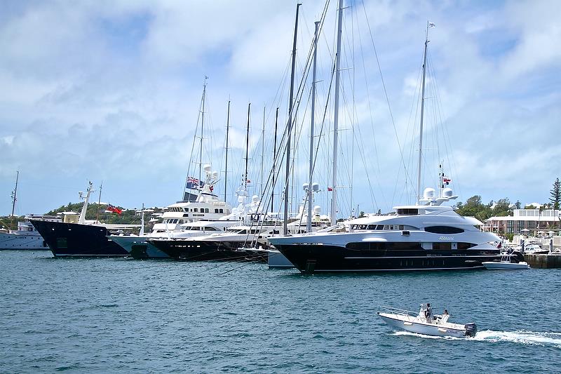 Part of the 70 strong Superyacht fleet that visited Bermuda for the 2017 America's Cup photo copyright Richard Gladwell taken at  and featuring the Superyacht class