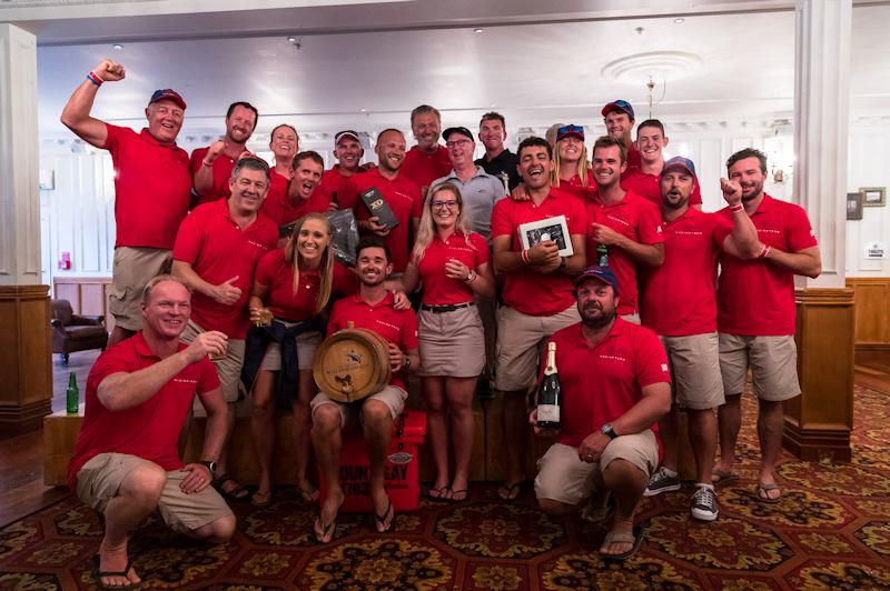 The owner and crew of Thalia - New Zealand Millennium Cup photo copyright Jeff Brown taken at  and featuring the Superyacht class