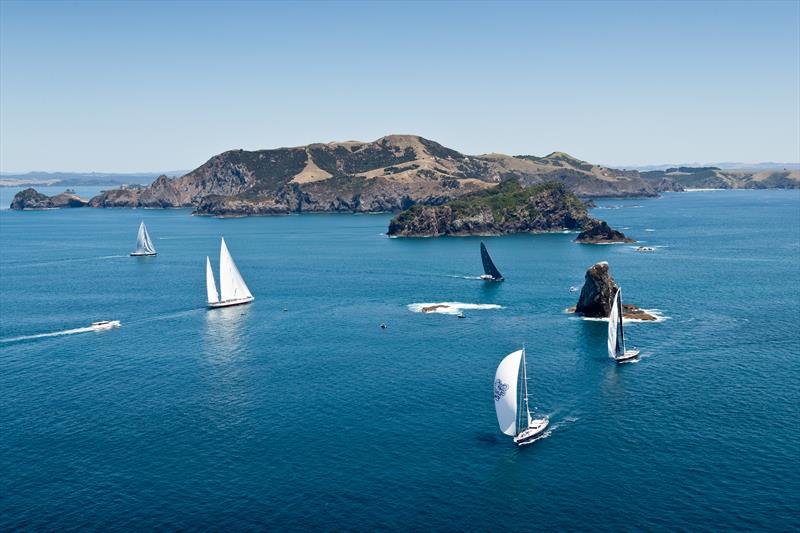 Yachts rounding The Ninepin - NZ Millennium Cup 2020 - Russell - Bay of Islands - New Zealand - photo © Jeff Brown