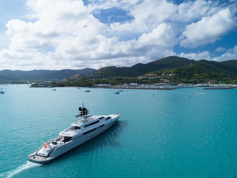 Superyacht making its way to Coral Sea Marina Resort - photo © Australian Superyacht Rendezvous