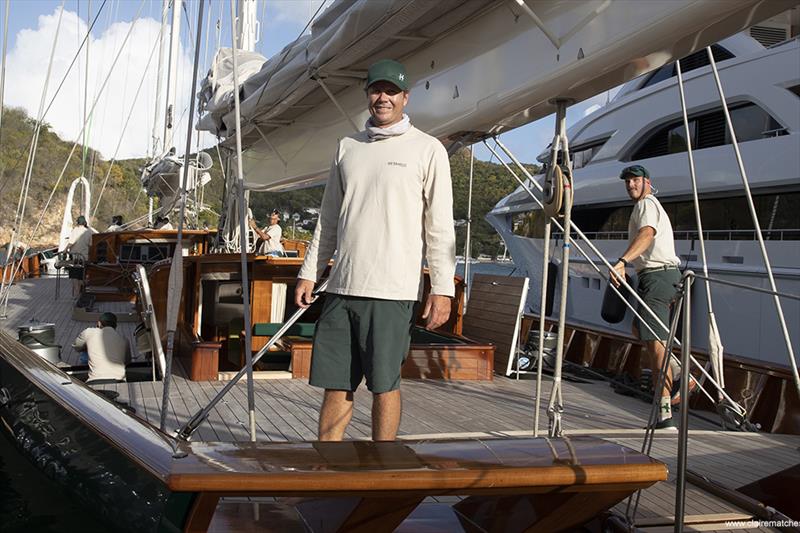 Cameron Appleton/Hetairos after the Round Antigua Race at the 11th Superyacht Challenge Antigua photo copyright Claire Matches / www.clairematches.com taken at  and featuring the Superyacht class