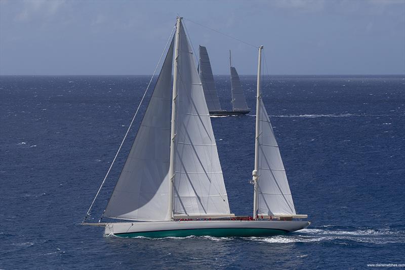 180ft Dykstra ketch Kamaxitha during the Round Antigua Race at the 11th Superyacht Challenge Antigua - photo © Claire Matches / www.clairematches.com