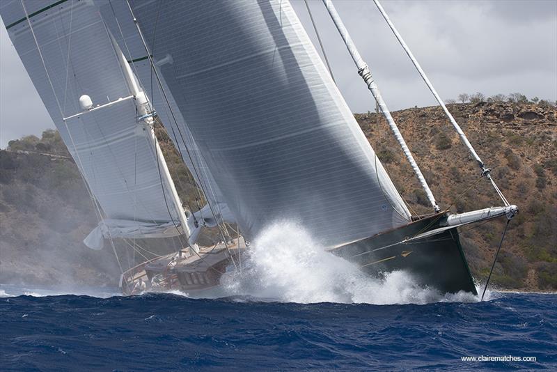 218ft Dykstra/Reichel Pugh ketch Hetairos on day one of the 11th Superyacht Challenge Antigua photo copyright Claire Matches / www.clairematches.com taken at  and featuring the Superyacht class